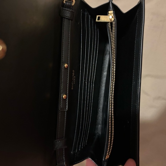 Original Saint Laurent KATE MEDIUM CHAIN BAG GLOSSY CROCODILE-EMBOSSED LEATHER - Picture 5 of 7